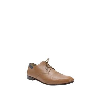 Hermes Mens Lace Up Round Toe Derby Oxfords Chataigne Noir Leather Size 41.5